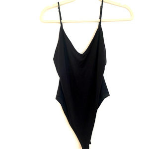 Mind Code Black V-Neck Sleeveless Bodysuit M